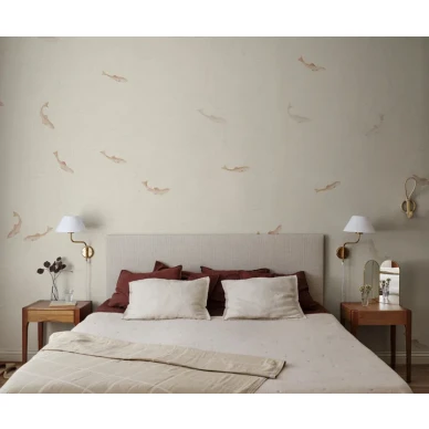 Terracotan varinen kalatapetti Hav image