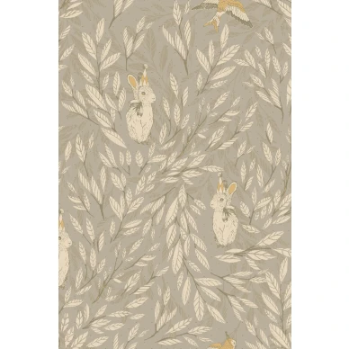 harmaa misty leaf tapetti lastenhuoneeseen image