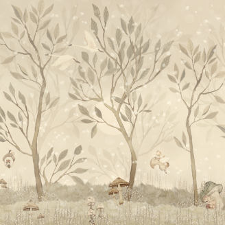 Acorn forest day tapetti on taynna mielikuvitusta v2. Tassa beigen varinen image