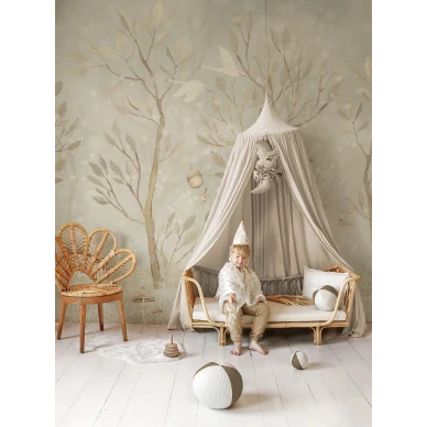 lastentapetti acorn forest night tapetti sinisena image