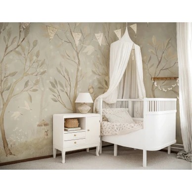 sininen acorn forest day tapetti lastenhuoneeseen image