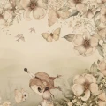 The Floral Glade lastentapetti kukilla ja elaimilla