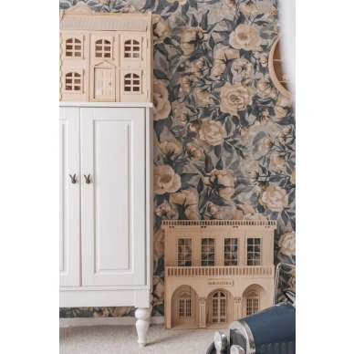 Poppies for Marlene sininen kukkatapetti v2 image