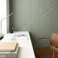 Texdecor Vinacoustic Gallery vihrea akustiikkatapetti toimistossa