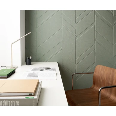 Texdecor Vinacoustic Gallery vihrea akustiikkatapetti toimistossa kuva