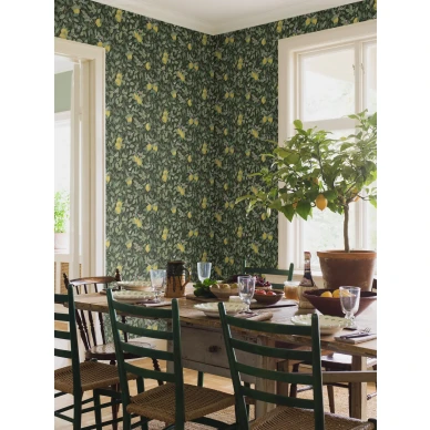 Borastapeter Citrontad sitruunatapetti keittiossa kuva