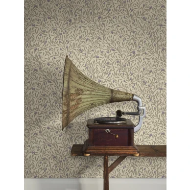 Borastapeter kellanvihrea lehtitaetti Olivtrad olohuoneentapetti image