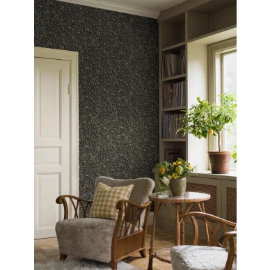 Borastapeter musta lehtitapetti Olivtrad 5706 olohuoneeseen image