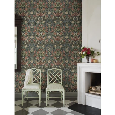 Borastapeter Ortagard 5722 tihekuvioinen kukkatapetti olohuoneentapetti kuva