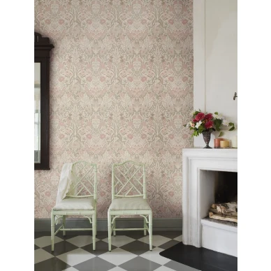 Borastapeter Ortagard 5724 luonnonvalkoinen kukkatapetti olohuoneentapetti kuva