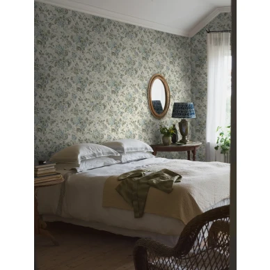 Borastapeter Hortensia 5726 sininen kukkatapetti makuuhuoneentapetti image