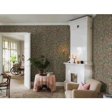 Borastapeter Kamelia 5729 vihrea kukkatapetti olohuoneeseen image