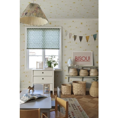 S10376 Gillis tapetti yellow lastenhuoneessa Sandberg image