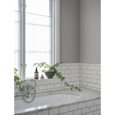 S10397 Linn keittion raitatapetti Sky Blue Sandberg kuva