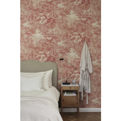 S10401 Forest Toile makuuhuoneen lehtitapetti Red Sandberg image