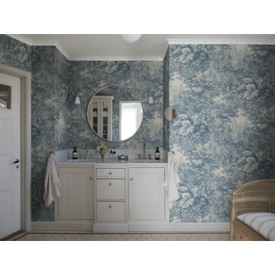 S10402 Forest Toile makuuhuoneen lehtitapetti Blue Sandberg image