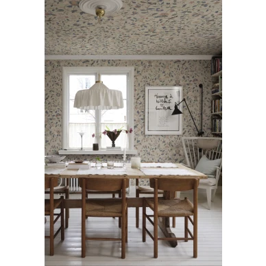 S10409 Hedda lehtitapetti keittiossa Sandstone Sandberg kuva