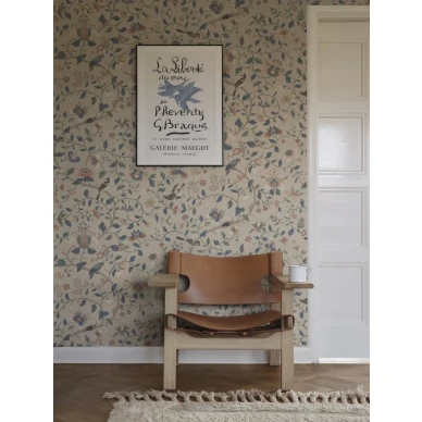 S10409 Hedda olohuoneen lehtitapetti Sandstone Sandberg kuva