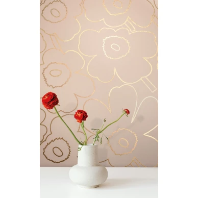 Marimakko Unikko 25915 ruusukullan värisillä yksityiskohdilla kuva