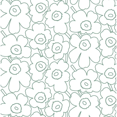 Marimekko Piirto Unikko 25913 Vihrea kukkatapetti kuva