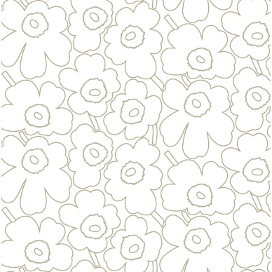 Marimekko Piirto Unikko 25914 Beige kukkatapetti kuva
