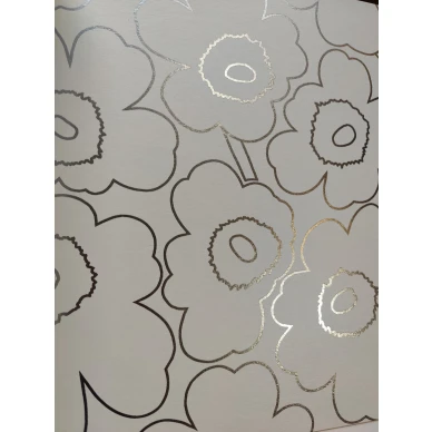 Marimekko Piirto Unikko tapetti 25916 hopeisilla yksityiskohdilla kuva