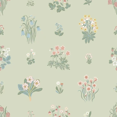 6950 Angsflora Vihrea kukkatapetti kuva