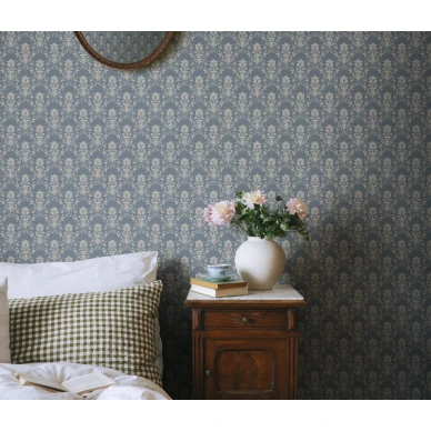 S10461 Alva Indigo Blue Sandberg Wallpaper interior1 image
