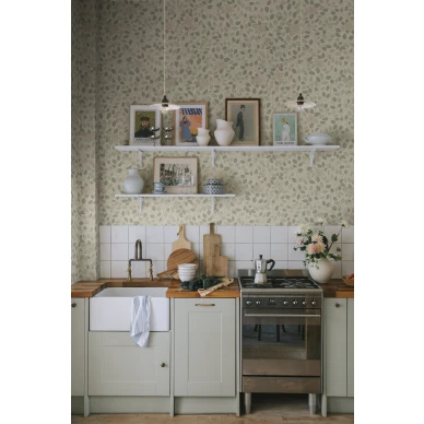 S10462 Solliden Spring Green Sandberg Wallpaper interior1 kuva