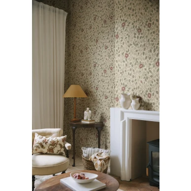 S10463 Solliden Burgundy Sandberg Wallpaper interior1 kuva