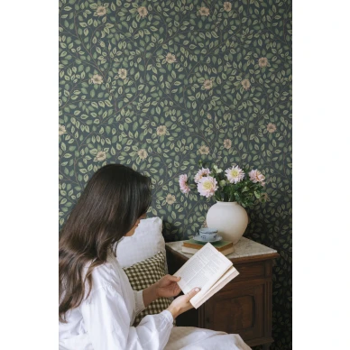 S10465 Solliden Midnight Blue Sandberg Wallpaper interior1 kuva