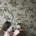 S10573 Noah Mural Green Sandberg Wallpaper interior2