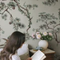 S10573 Noah Mural Green Sandberg Wallpaper interior3