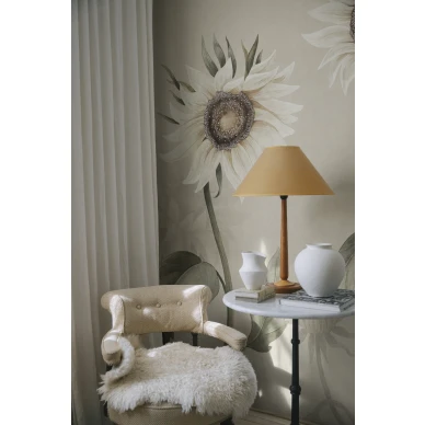 S10529 Sunflowers White Sandberg Wallpaper interior2 kuva