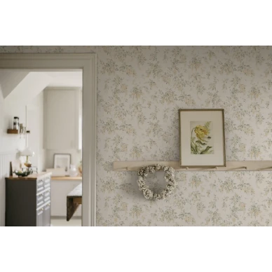 S10505 Lovisa Spring Green Sandberg Wallpaper interior1 kuva