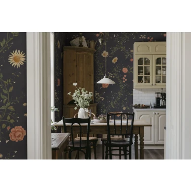S10517 Inger Midnight Blue Sandberg Wallpaper interior1 kuva