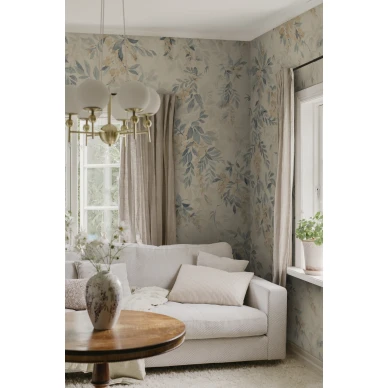 S10521 Lovisa Mural Blue Sandberg Wallpaper interior1 kuva