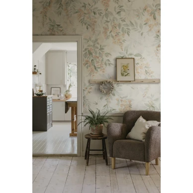 S10523 Lovisa Mural Orange Sandberg Wallpaper interior1 kuva