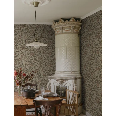 S10559 Linnea Charcoal Sandberg Wallpaper interior1 kuva