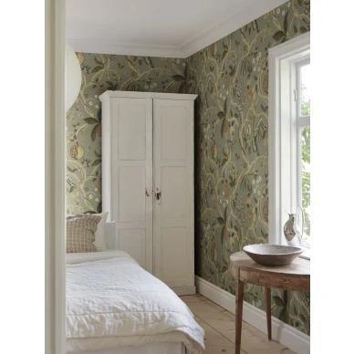 S10578 Tree of Life Mural Sage Green Sandberg Wallpaper interior1 kuva