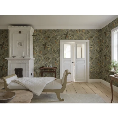 S10578 Tree of Life Mural Sage Green Sandberg Wallpaper interior2 kuva