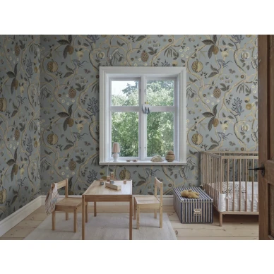 S10580 Tree of Life Mural Light Blue Sandberg Wallpaper interior2 kuva