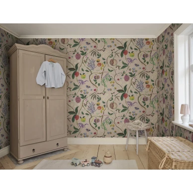 S10581 Tree of Life Mural Pink Sandberg Wallpaper interior1 kuva