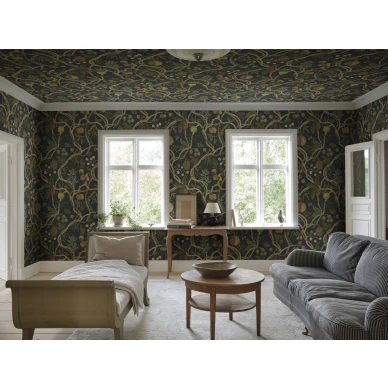 S10582 Tree of Life Mural Dark Blue Sandberg Wallpaper interior1 kuva