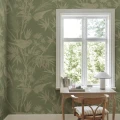 S10597 Celeste Mural Green Sandberg Wallpaper interior1