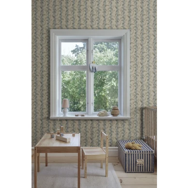 S10611 Beatrice Misty Blue Sandberg Wallpaper interior3 image