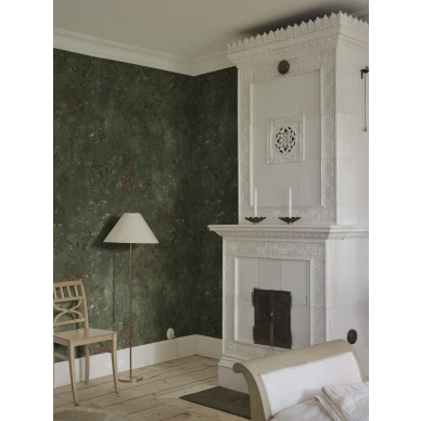 S10594 Juni Forest Green Sandberg Wallpaper interior1 kuva