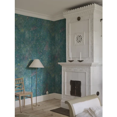 S10607 Juni Teal Sandberg Wallpaper interior2 kuva