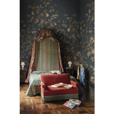 S10416 Chinoiserie Garden Dark Blue Sandberg Wallpaper interior2 kuva