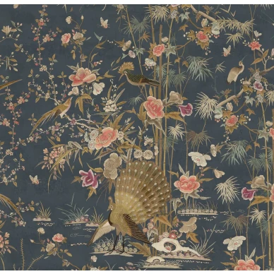 S10416 Chinoiserie Garden Dark Blue Sandberg Wallpaper product kuva